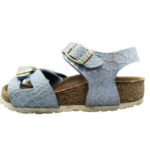 Birkenstock Rio Kids‎ Shiny Snake Sky Blue Sandals size  26  C8